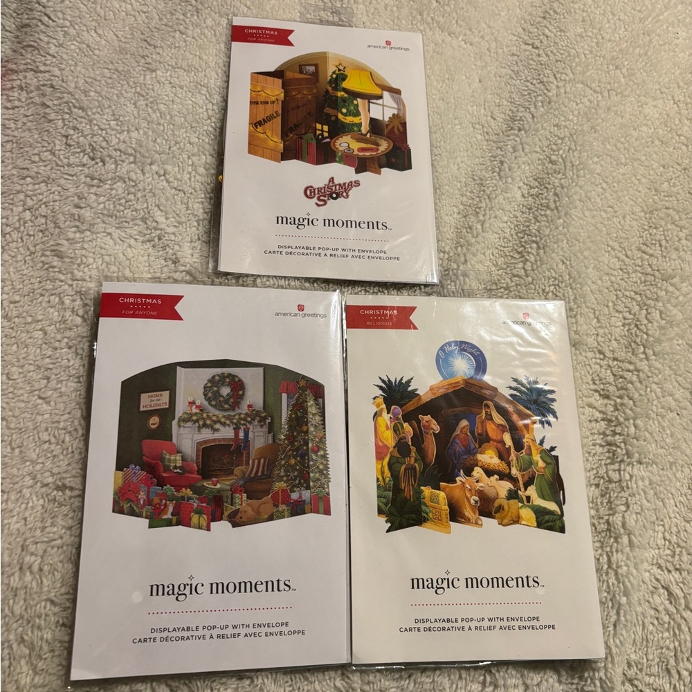 Magic Moments Christmas Pop-Up Cards. New Retail $8.99 each lot of 3